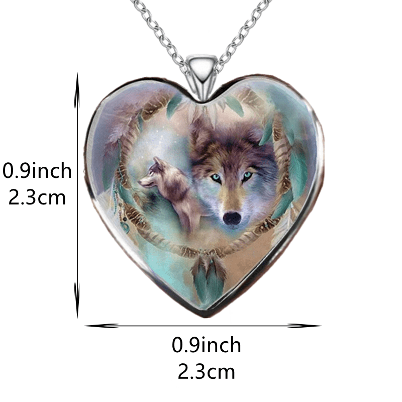 Indian Wolf Head Pendant Necklace