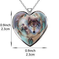 Indian Wolf Head Pendant Necklace