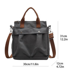 Canvas Durable Shoulder Bag Large Capacity Shopping Crossbody Bag