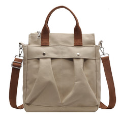 Canvas Durable Shoulder Bag Large Capacity Shopping Crossbody Bag