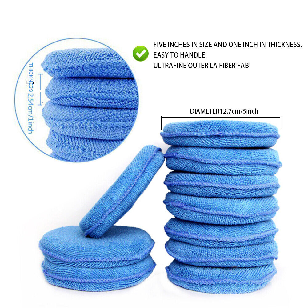 10pcs Microfiber Wax Towel Soft Polishing Waxing Pocket Cars Wax Spon