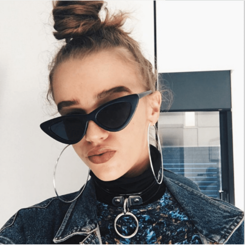 Cat Eye Sunglasses UV400 Glasses Case