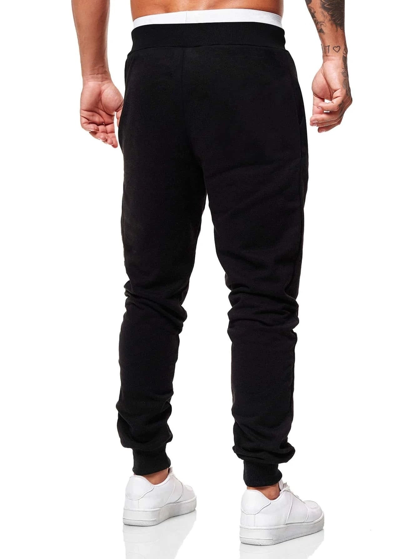 Men's Comfy Basketball Drawstring Joggers Loose Fit Pants