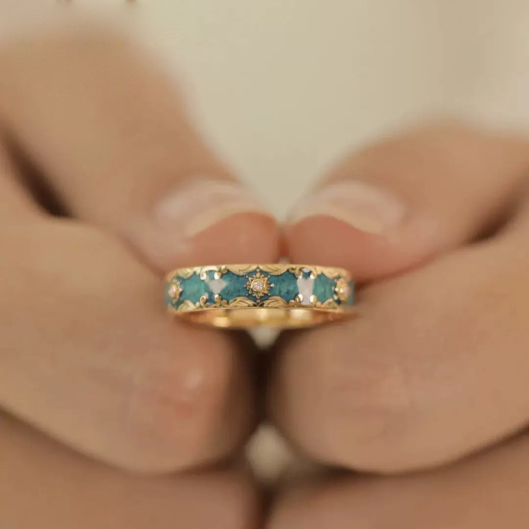 Green Enamel Fairy Ring Craft Jewelry