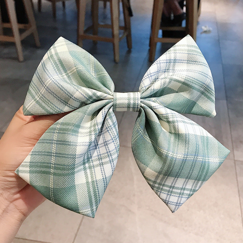 Plaid Bow Hair Clip for Women Girls