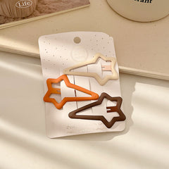 3pcs Hollow Hair Clip Wavy Duck Billed Star Shaped Hair Clip