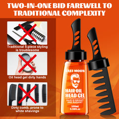 2 in 1 Hair Wax Gel With Comb Fluffy Hair Pomade Wax Mud Men Hair Cream