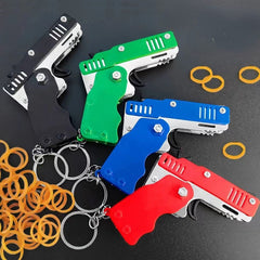 60pcs Metal Burst Rubber Band Toy Keychain Safe Shooting Toy