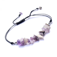 Natural Gems Chip Stone Bracelet Chakra Set Energy TUMBLED Yogo Bracelets