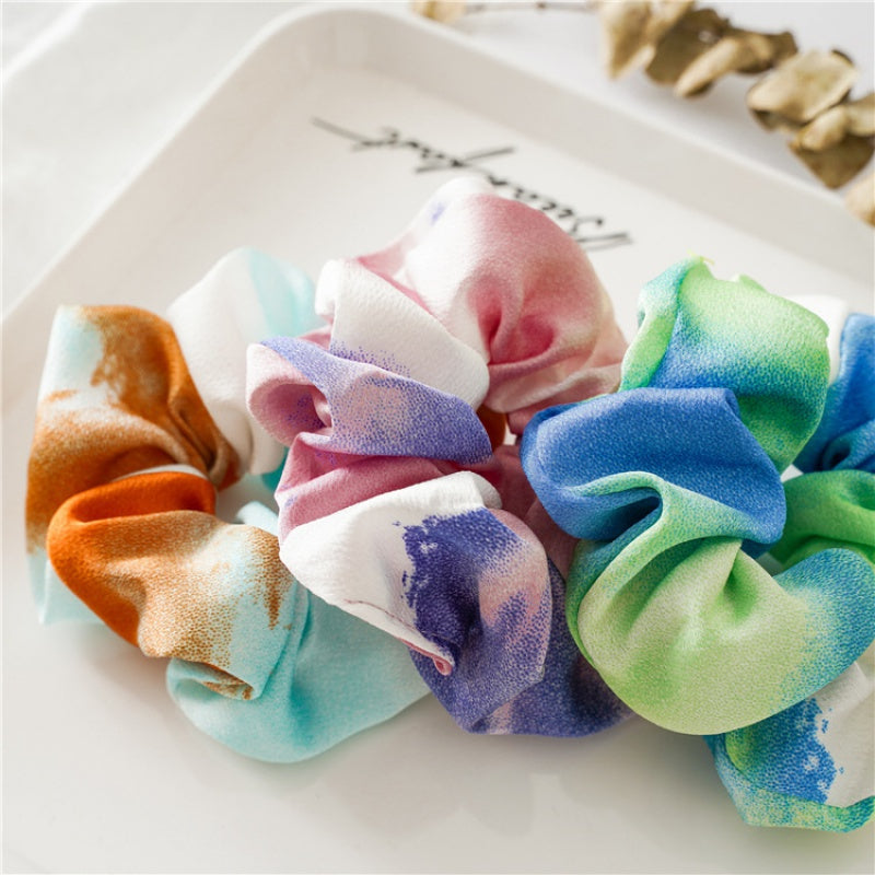 Tie Dye Scrunchies Large Hair Tie Colorful Hair Rope Elastic Ponytail Holder