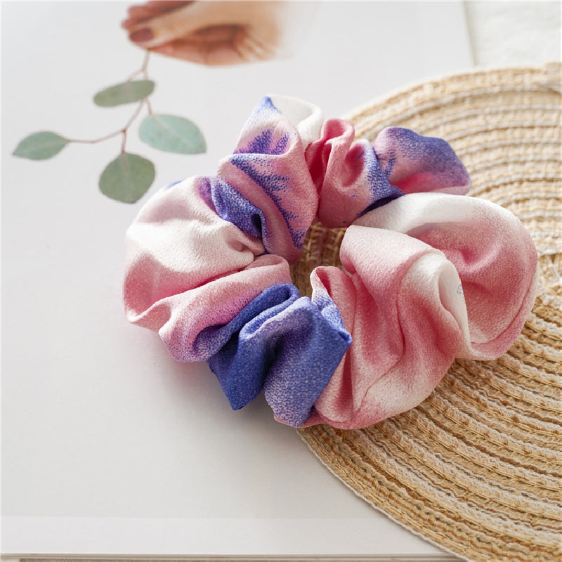Tie Dye Scrunchies Large Hair Tie Colorful Hair Rope Elastic Ponytail Holder