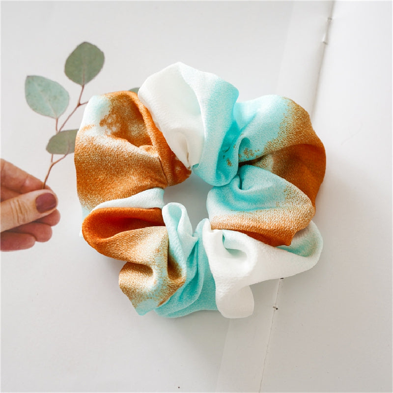 Tie Dye Scrunchies Large Hair Tie Colorful Hair Rope Elastic Ponytail Holder
