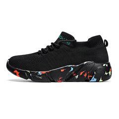 Women's Graffiti Weaving Shoes Lace Up Running Sneakers