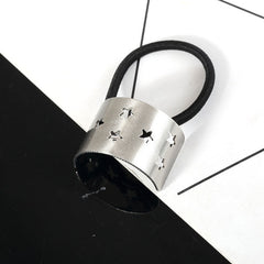 Metal Rectangle Hair Tie Style Hair Rope Cuff Elastic Hair Ring Ponytail Holder