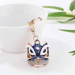 Chinese Style Dragon Shaped Key Chain Pendant, Artificial Diamond Car Key Ring