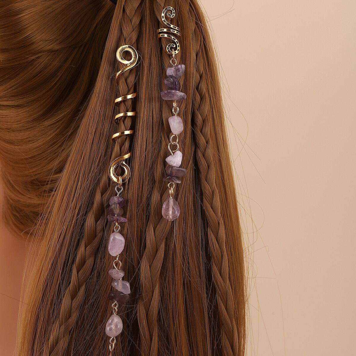 Viking Spiral Hair Pin Tassel Hair Clip Dreadlock Braids Accessorie