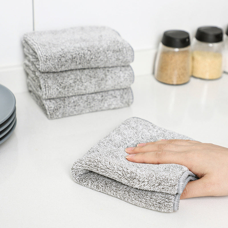 10pcs Kitchen Rag Double Sided Microfiber Cleaning Rags Multipurpose Dish Cloths