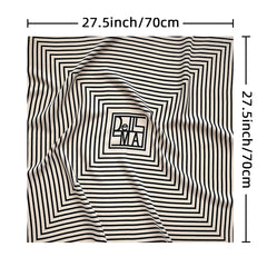 Striped Bandana Casual Silk Neckerchief Head Wrap Bag Handle Charm