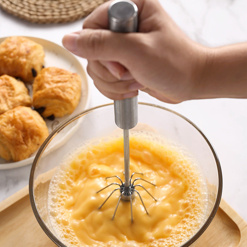 Stainless Steel Egg Beater Rotary Egg Blender Baking Tools