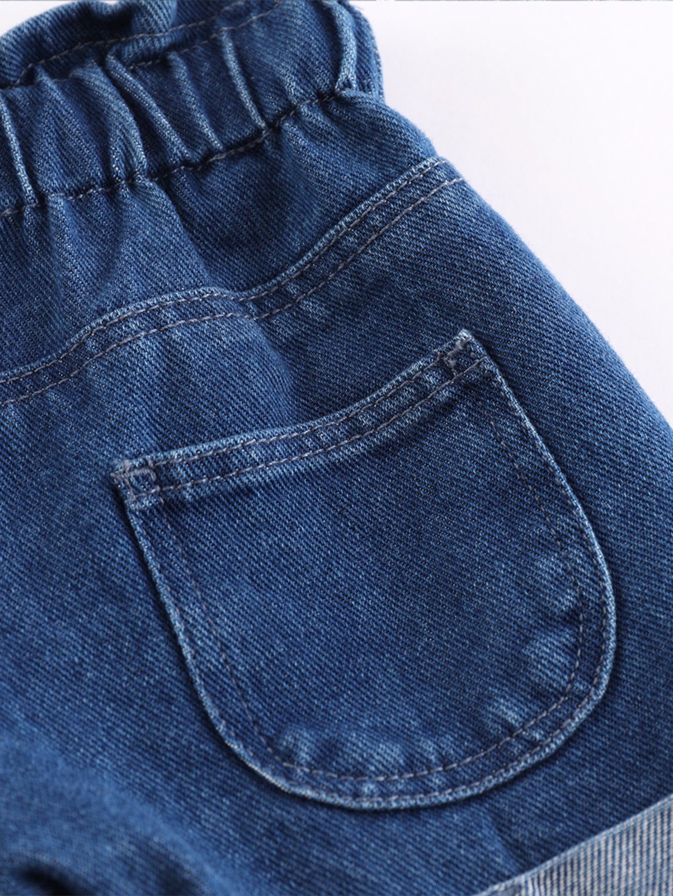 Girls Jean Shorts Kids Summer Elastic Waist Casual Denim Shorts