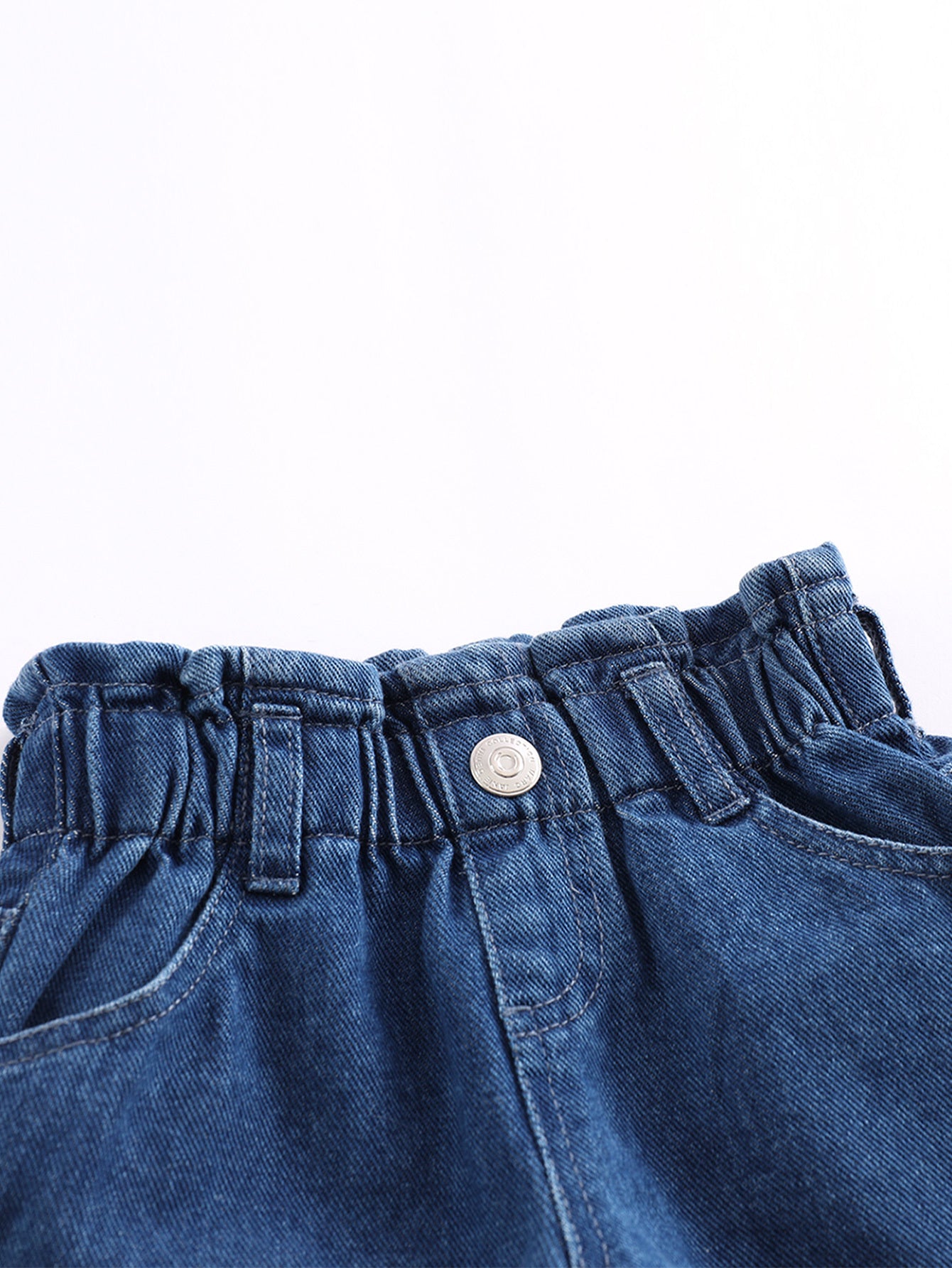 Girls Jean Shorts Kids Summer Elastic Waist Casual Denim Shorts