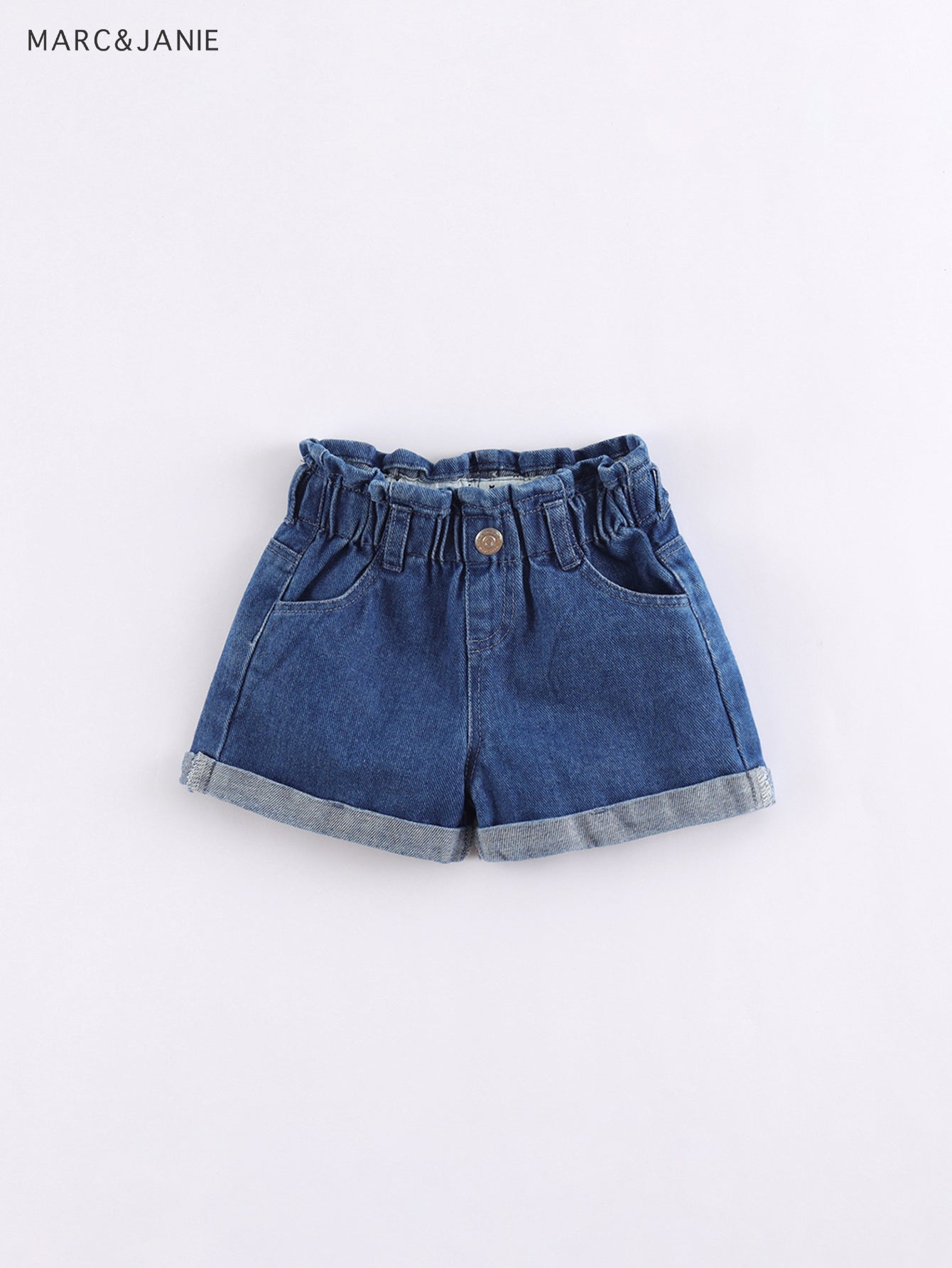 Girls Jean Shorts Kids Summer Elastic Waist Casual Denim Shorts