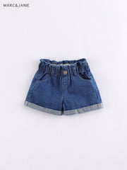 Girls Jean Shorts Kids Summer Elastic Waist Casual Denim Shorts