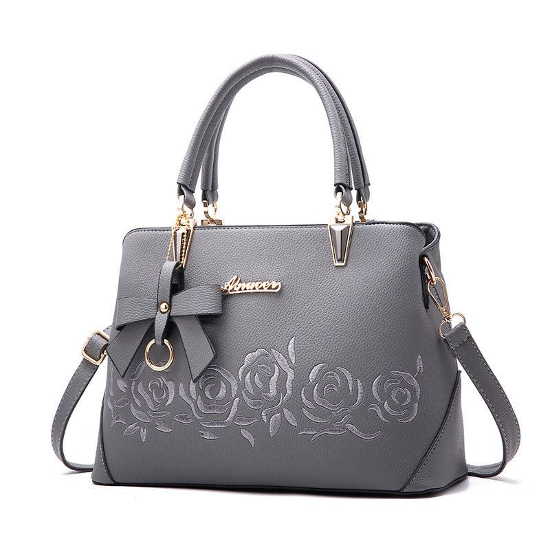 Embroidered Pattern Tote Satchel Bag Classic Shoulder Bag Women's Bag