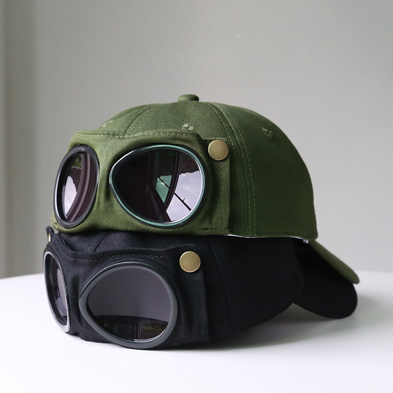 Men's Peaked Cap With Sunglasses Sunshade Baseball Cap
