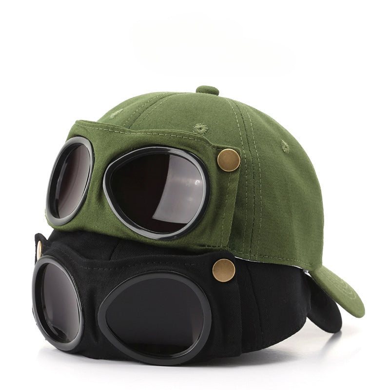 Men's Peaked Cap With Sunglasses Sunshade Baseball Cap