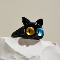 Girls Boys Teen Retro Cat Eyes Ring Jewelry Accessories For Gift Party