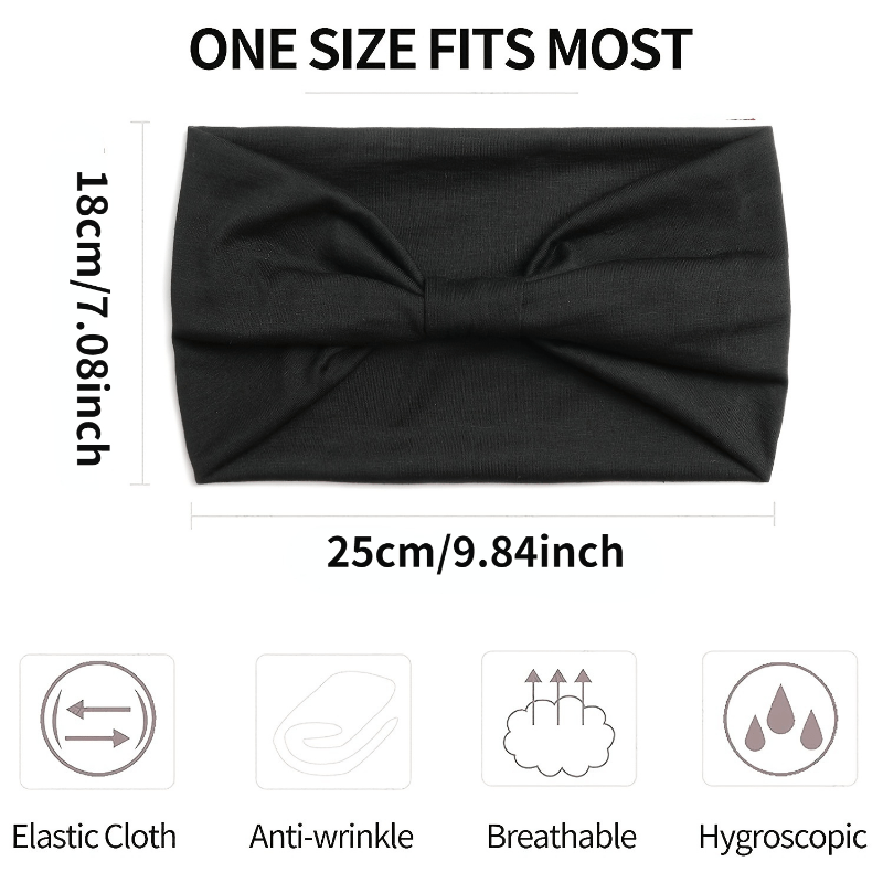Solid Stretch Sports Headband Wide Band Yoga Headband