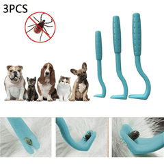 3 Piece Pet Grooming Set Flea & Lice Remover Hooks for Cats & Dogs
