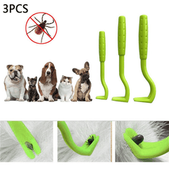 3 Piece Pet Grooming Set Flea & Lice Remover Hooks for Cats & Dogs