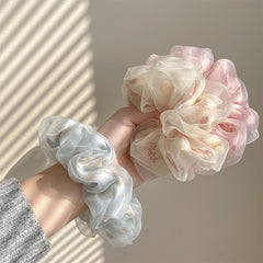 Floral Print Organza Scrunchies Hair Tie for Women