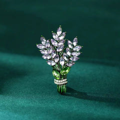 Vintage Lavender Rhinestone Wings Brooch For Men Suit Rhinestone Brooch