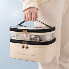 Large Travel Makeup Bag Organizer With Makeup Brush Storage