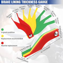 8 in 1 Brake Pad Thickness Gauge Set for Accurate Brake Pad Wear Measurement