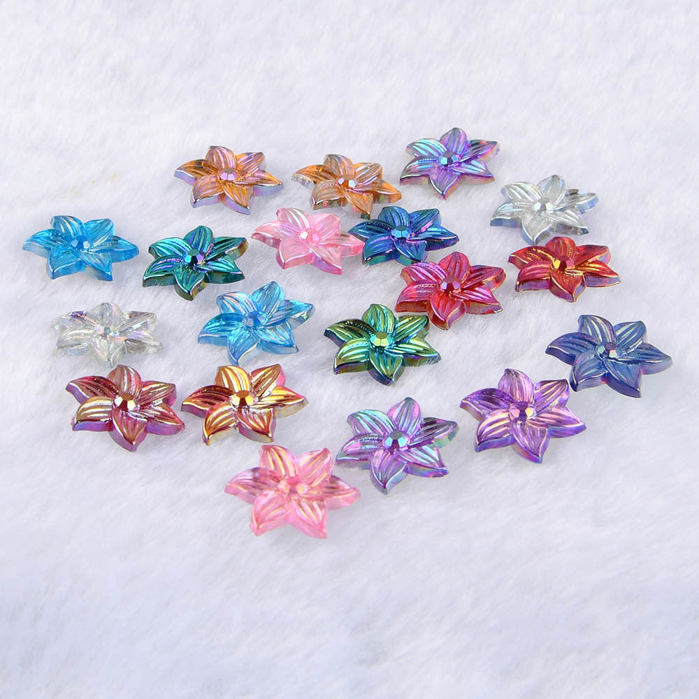 60pcs 1 Acrylic Leaf Flower Beads for DIY Jewelry Making Crafts