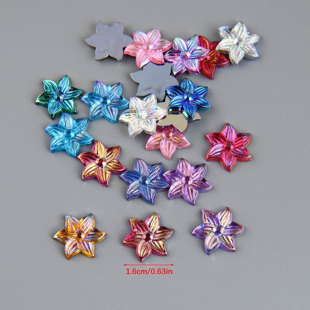 60pcs 1 Acrylic Leaf Flower Beads for DIY Jewelry Making Crafts