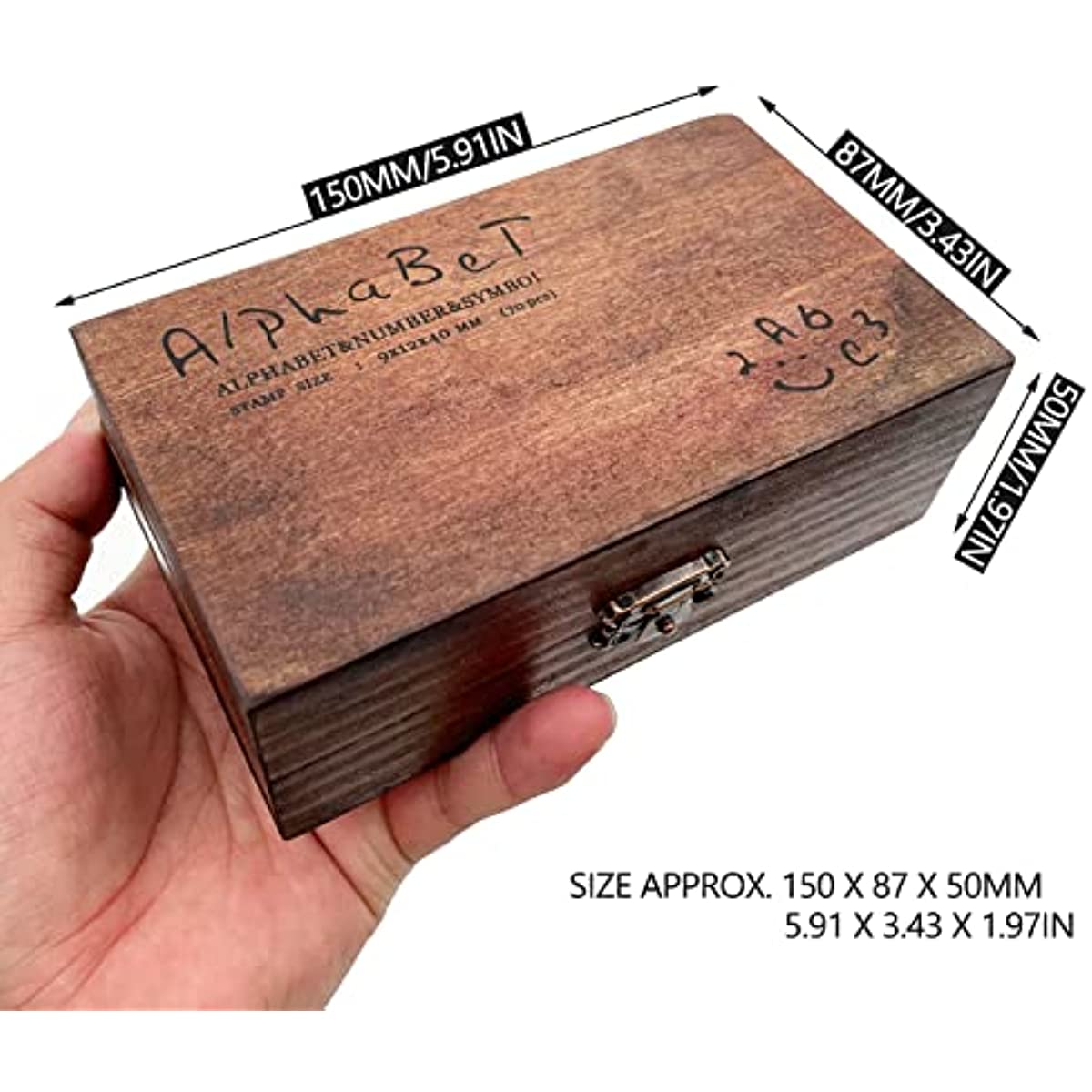 70pcs Vintage Wooden Rubber Number Alphabet Stamp Set with Box