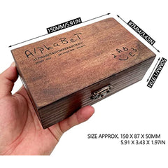70pcs Vintage Wooden Rubber Number Alphabet Stamp Set with Box