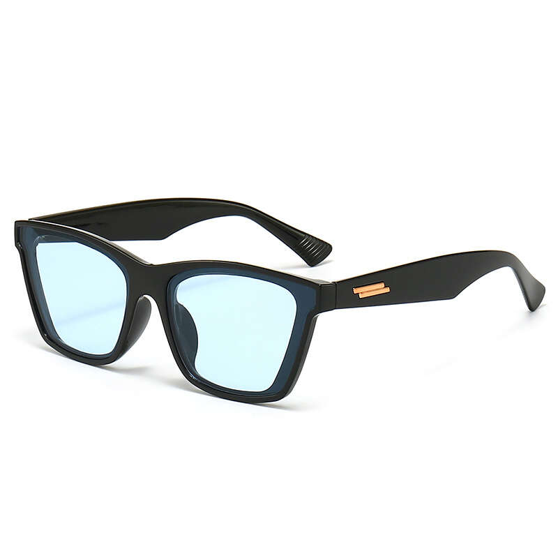 Square Frame Sunglasses Mod Metal Decor UV400