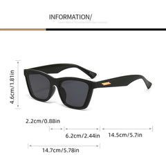 Square Frame Sunglasses Mod Metal Decor UV400