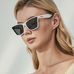 Square Frame Sunglasses Mod Metal Decor UV400