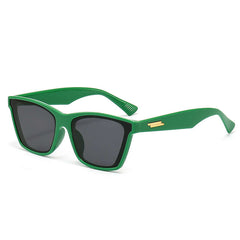 Square Frame Sunglasses Mod Metal Decor UV400