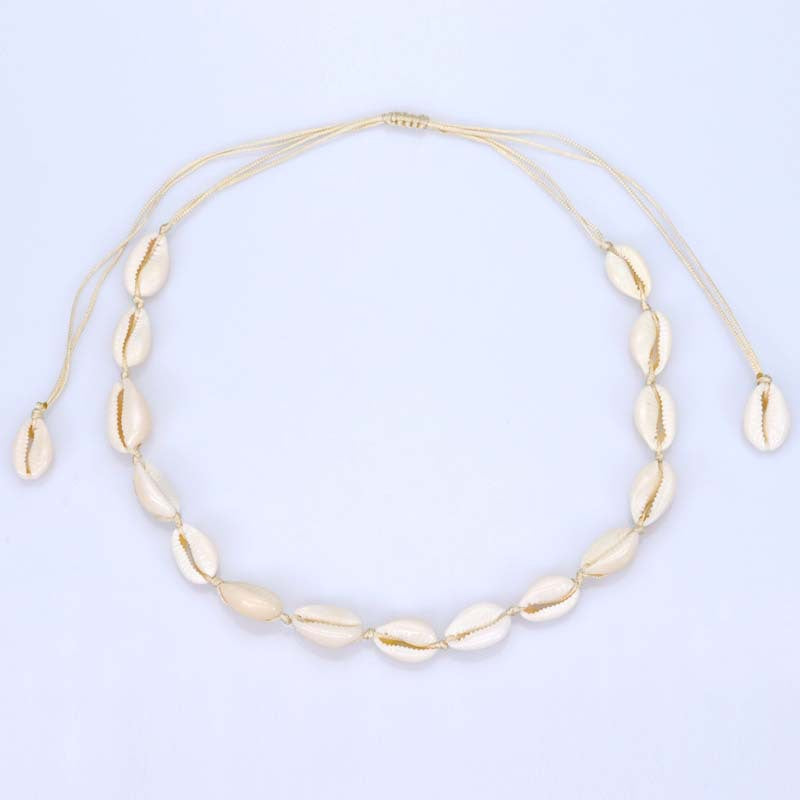Shell Braided Bracelet Hawaiian Style Beach Necklace
