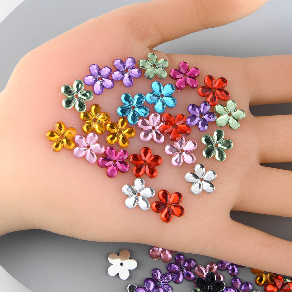 100pcs 1.0in Acrylic Rhinestones Plum Blossom Crafts Jewelry Making Wedding DIY