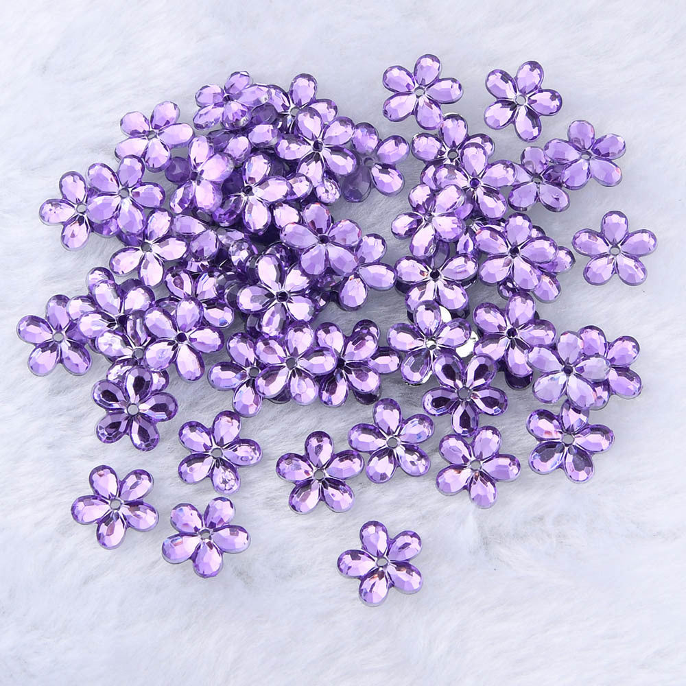100pcs 1.0in Acrylic Rhinestones Plum Blossom Crafts Jewelry Making Wedding DIY