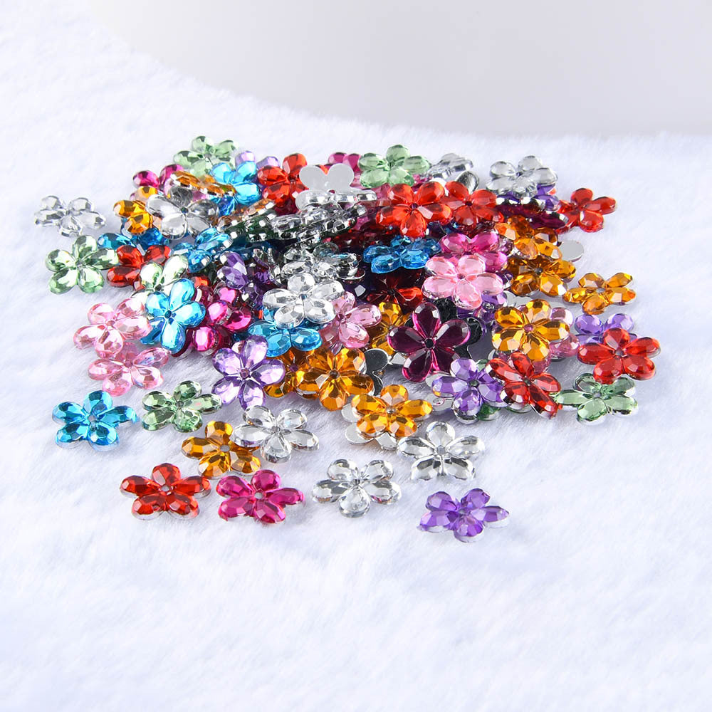 100pcs 1.0in Acrylic Rhinestones Plum Blossom Crafts Jewelry Making Wedding DIY